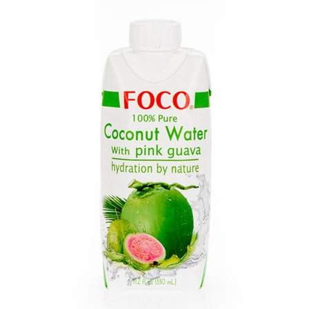 FOCO Натуральная кокосовая вода с соком гуавы (330 мл) без сахара