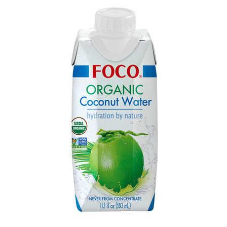 FOCO 100% Органическая кокосовая вода (330 мл) без сахара