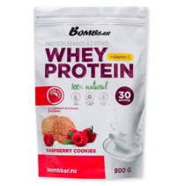 BOMBBAR Протеиновый коктейль Whey Protein (900 г) малиновое печенье