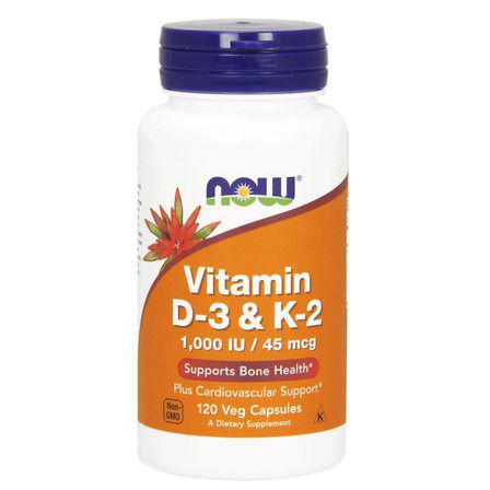 NOW Vitamin D3 + K2 1000 IU / 45 mcg (120 вег. капс.)