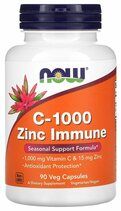 NOW Vitamin C 1000  + Zinc Immune (90 вег. капс.)