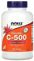 NOW Vitamin C 500 chew orange (100 табл.)