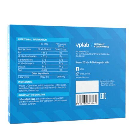 VP Lab Ампула L - carnitine 3000  (25 мл)