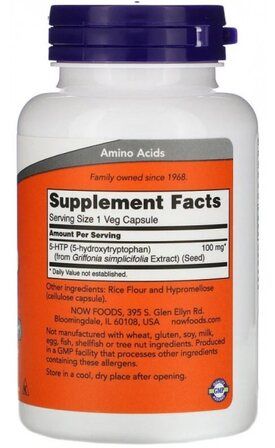NOW  Foods 5 - HTP 100 mg (120 вег. капсул) 5 - гидрокситриптофан