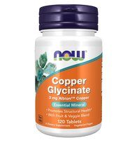 NOW Copper Glycinate 3mg (120 табл.)