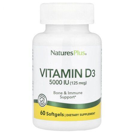 Natures Plus Vitamin D3 Natural 5000 IU (60 жев. таб.)