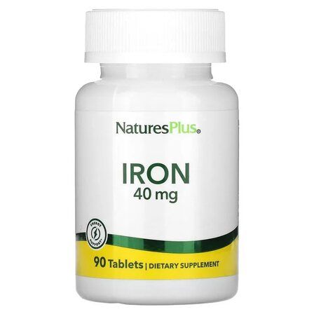 Natures Plus Iron 40 мг (90 таблеток) хелатное железо, биодоступная форма