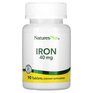 Natures Plus Iron 40 мг (90 таблеток) хелатное железо, биодоступная форма
