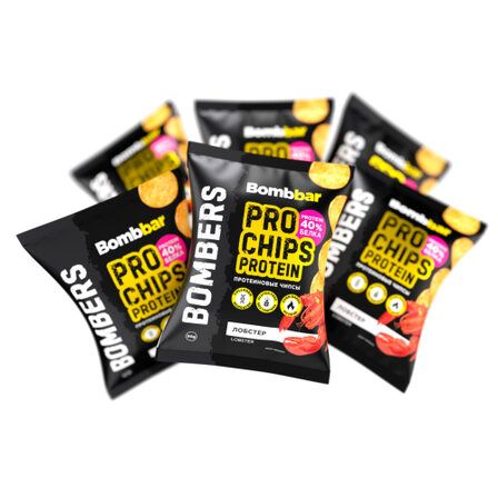 BOMBBAR Чипсы Цельнозерновые Протеиновые 50 г (Лобстер), без сахара