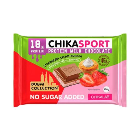 CHIKALAB ChikaSport Шоколад с клубникой и хрустящим тестом 100 г